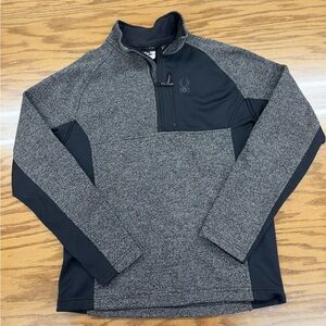 Spyder Gait Half Zip Jacket Gray Black Mens M Hiking Hunting Outdoor Fishing